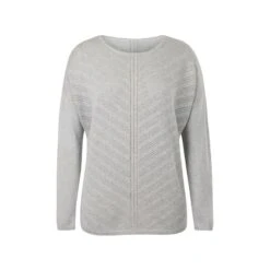 EQL Women's Chevron Pointelle Sweater - Heather Grey -Equestrian Supplies Shop 669734 800 800