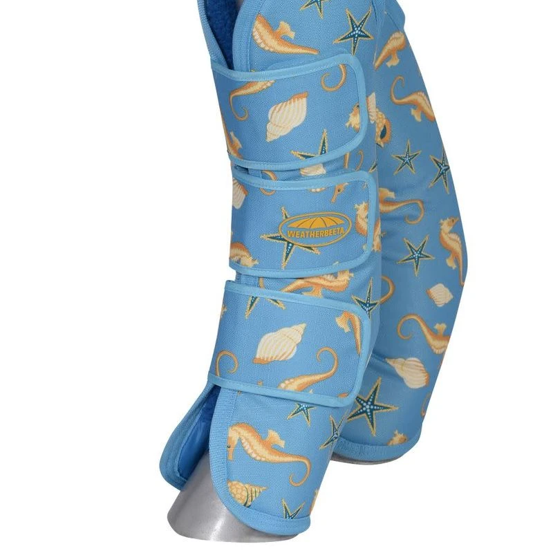 Weatherbeeta Wide Tab Long Travel Boots - Seahorse Print 3 Weatherbeeta Wide Tab Long Travel Boots - Seahorse Print