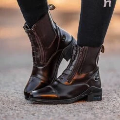 Horze Women's Kingston Paddock Boot W/Two Zip Front - Dark Brown -Equestrian Supplies Shop 670260 800 800