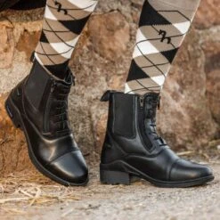Horze Women's Kingston Paddock Boot W/Two Zip Front - Black -Equestrian Supplies Shop 670683 800 800