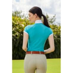 RJ Classics Women's Remi Short Sleeve Show Shirt - White/Porcelain Green -Equestrian Supplies Shop 675592 800 800