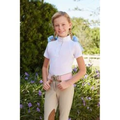 RJ Classics Kids' Sadie Jr 37.5 Short Sleeve Show Shirt - White/Flamingos -Equestrian Supplies Shop 675922 800 800