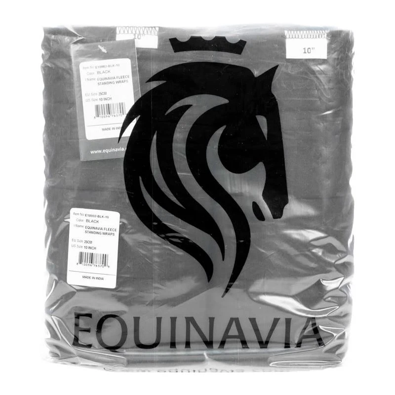 Equinavia Fleece Standing Wrap Bandages - Black 4 Equinavia Fleece Standing Wrap Bandages - Black - Image 2