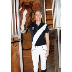 TuffRider Women's Sprint Knee Patch Breeches - White/Black 7 TuffRider Women's Sprint Knee Patch Breeches - White/Black -Equestrian Supplies Shop 679309 800 800