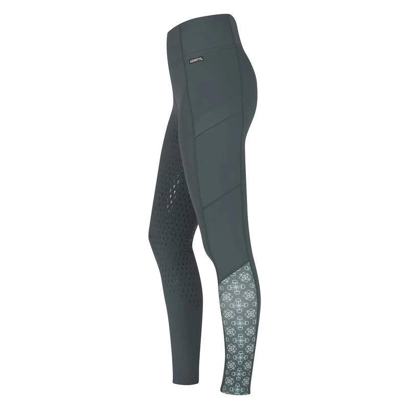 Kerrits Women's Thermo Tech Full Leg Tights - Spruce/Spruce Bit Of Frost 5 Kerrits Women's Thermo Tech Full Leg Tights - Spruce/Spruce Bit Of Frost - Image 3