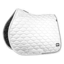 Fair Play Hexagon Crystal All Purpose Saddle Pad - White