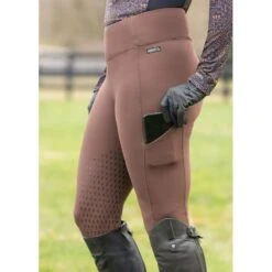 Kerrits Women's Thermo Tech 2.0 Extended Grip Tights - Leather/Black -Equestrian Supplies Shop 681868 800 800
