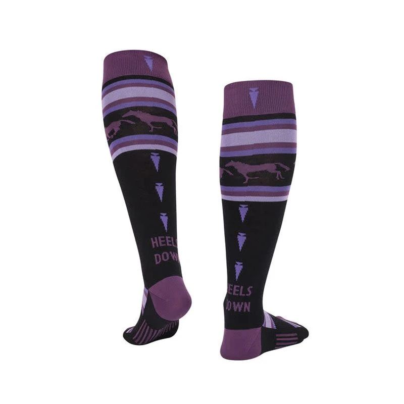 Kerrits Women's Heels Down Wool Socks - Black/Huckleberry 4 Kerrits Women's Heels Down Wool Socks - Black/Huckleberry - Image 2