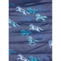 Kerrits Kids' Pony Tracks Reversible Quilted Jacket - Ink Run Free/Peacock -Equestrian Supplies Shop 682769 800 800