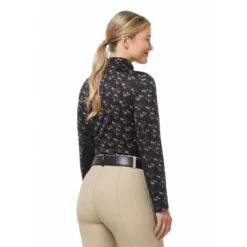 Kerrits Women's Keystone Ice Fil Long Sleeve Shirt - Black Mini Run Free -Equestrian Supplies Shop 682907 800 800