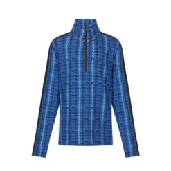 Kerrits Kids' Muzzle Nuzzle Fleece Half Zip - True Blue Plaid Pasture