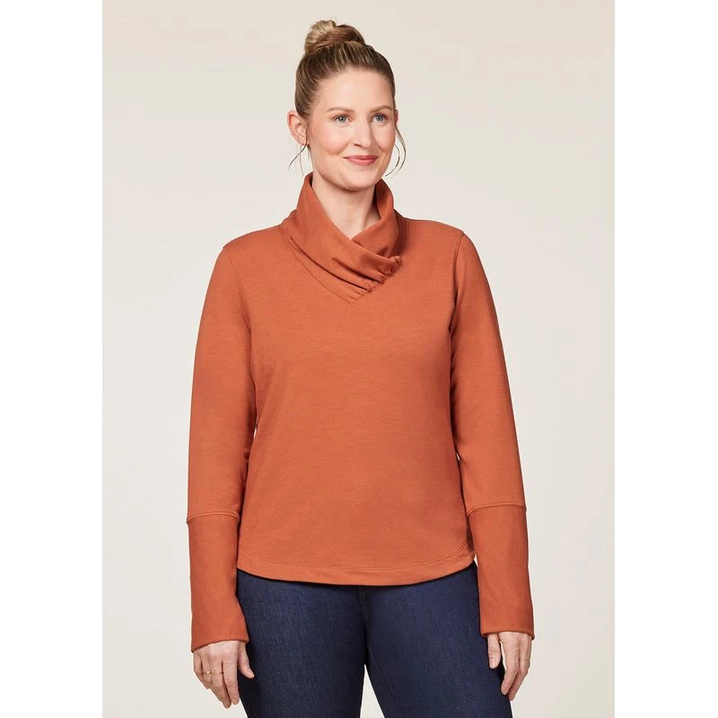 EQL Women's Weekender Wrap Neck Top - Cinnamon 4 EQL Women's Weekender Wrap Neck Top - Cinnamon - Image 2