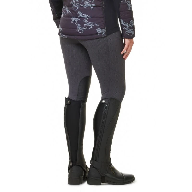 Kerrits Women's Fleece Lite II Knee Patch Tights - Peppercorn Herringbone 5 Kerrits Women's Fleece Lite II Knee Patch Tights - Peppercorn Herringbone - Image 3