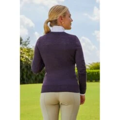 RJ Classics Women's Natalie V-Neck Sweater - Eggplant Heather -Equestrian Supplies Shop 691286 800 800
