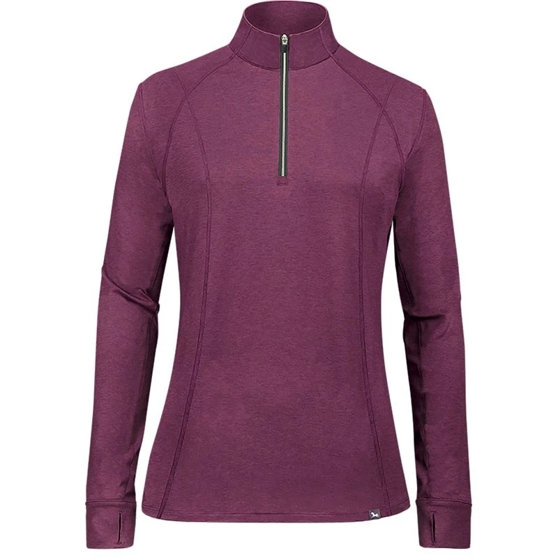 RJ Classics Women's Logan Zip Tech Shirt - Amaranth Heather 3 RJ Classics Women's Logan Zip Tech Shirt - Amaranth Heather