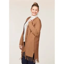 EQL Women's Bits & Fringe Cardigan - Caramel/Java -Equestrian Supplies Shop 694482 800 800