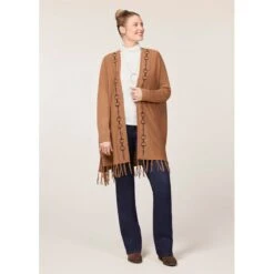 EQL Women's Bits & Fringe Cardigan - Caramel/Java -Equestrian Supplies Shop 694485 800 800