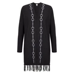 EQL Women's Bits & Fringe Cardigan - Black/Sterling