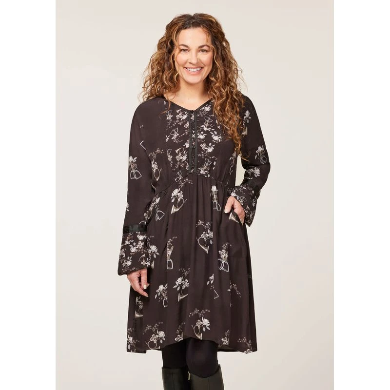 EQL Women's Gwenyth Ecovero Tunic Dress - Java Hunt Field Floral 4 EQL Women's Gwenyth Ecovero Tunic Dress - Java Hunt Field Floral - Image 2