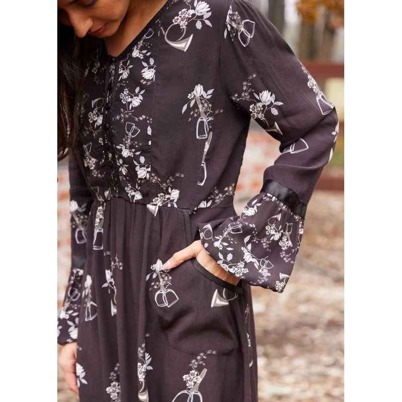 EQL Women's Gwenyth Ecovero Tunic Dress - Java Hunt Field Floral 8 EQL Women's Gwenyth Ecovero Tunic Dress - Java Hunt Field Floral - Image 6