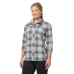 Kerrits Women's Not Just A Barn Shirt - Peppercorn Plaid 12 Kerrits Women's Not Just A Barn Shirt - Peppercorn Plaid -Equestrian Supplies Shop 694838 800 800