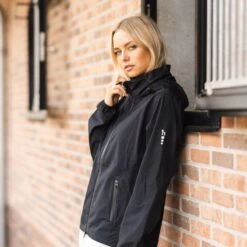 Horze Women's Stella Waterproof Shell Jacket - Caviar Black -Equestrian Supplies Shop 695424 800 800