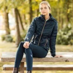 Horze Women's Shannon Light Padded Jacket - Dark Navy 12 Horze Women's Shannon Light Padded Jacket - Dark Navy -Equestrian Supplies Shop 695587 800 800