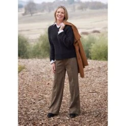 EQL Women's Chelsea Houndstooth Plaid Wide Leg Pants - Camel/Black 11 EQL Women's Chelsea Houndstooth Plaid Wide Leg Pants - Camel/Black -Equestrian Supplies Shop 700266 800 800