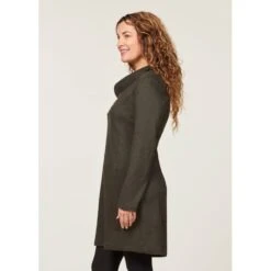 EQL Women's Textured Cowl Neck Dress - Evergreen -Equestrian Supplies Shop 700543 800 800