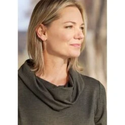 EQL Women's Textured Cowl Neck Dress - Evergreen -Equestrian Supplies Shop 700545 800 800