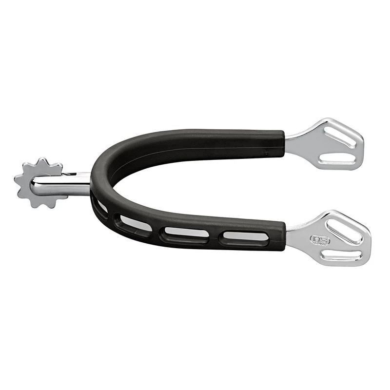 Herm Sprenger Ultra Fit Extra Grip 30mm 9pt Rowel Spurs - Stainless Steel/Black Grip 3 Herm Sprenger Ultra Fit Extra Grip 30mm 9pt Rowel Spurs - Stainless Steel/Black Grip