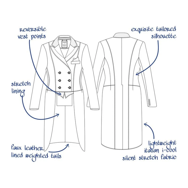 Tredstep Women's Dressage Tail Coat - Navy 6 Tredstep Women's Dressage Tail Coat - Navy - Image 4