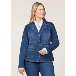 EQL Women's In Motion Denim Blazer - Midnight Wash 11 EQL Women's In Motion Denim Blazer - Midnight Wash -Equestrian Supplies Shop 711293 800 800