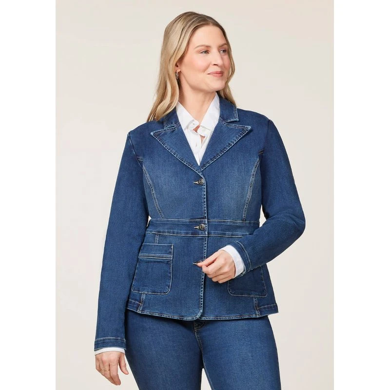 EQL Women's In Motion Denim Blazer - Midnight Wash 5 EQL Women's In Motion Denim Blazer - Midnight Wash - Image 3