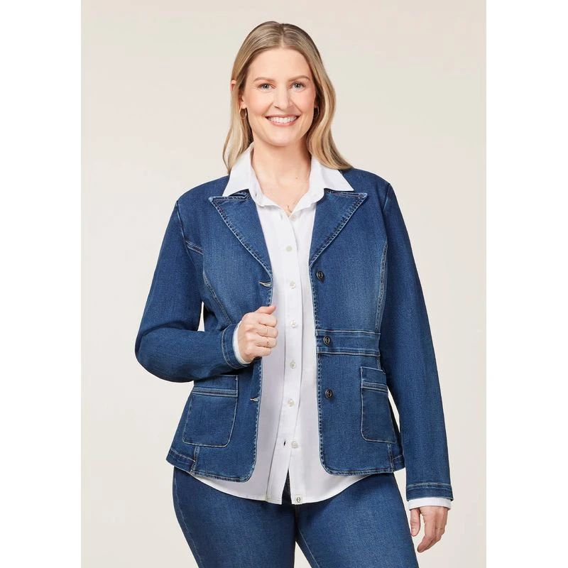 EQL Women's In Motion Denim Blazer - Midnight Wash 6 EQL Women's In Motion Denim Blazer - Midnight Wash - Image 4