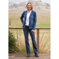 EQL Women's In Motion Denim Blazer - Midnight Wash 14 EQL Women's In Motion Denim Blazer - Midnight Wash -Equestrian Supplies Shop 711296 800 800