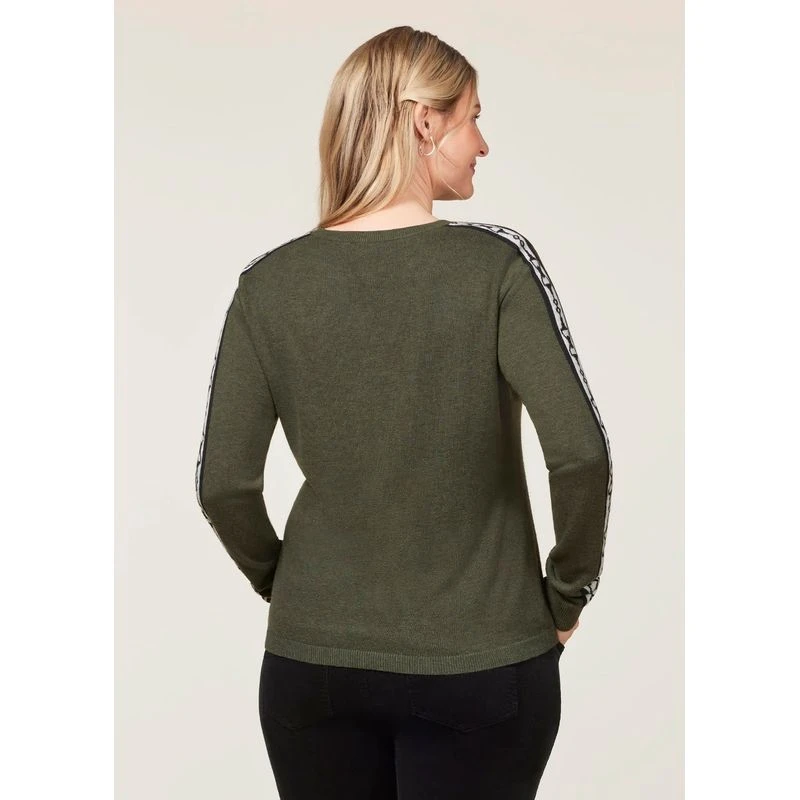 EQL Women's Snaffle Stripe Sweater - Hunter/Navy 5 EQL Women's Snaffle Stripe Sweater - Hunter/Navy - Image 3