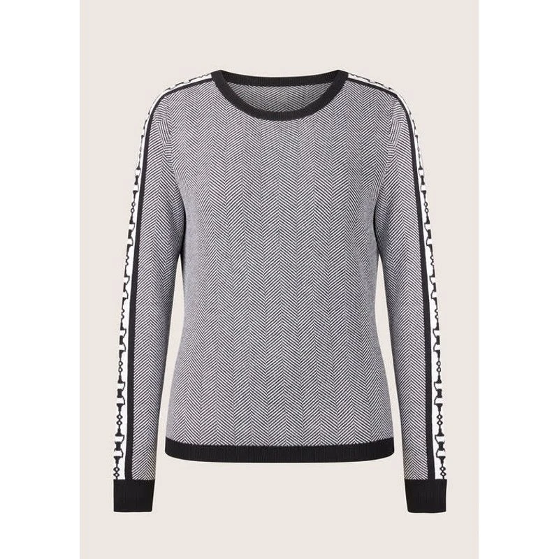 EQL Women's Snaffle Stripe Sweater - Black/White Herringbone 3 EQL Women's Snaffle Stripe Sweater - Black/White Herringbone