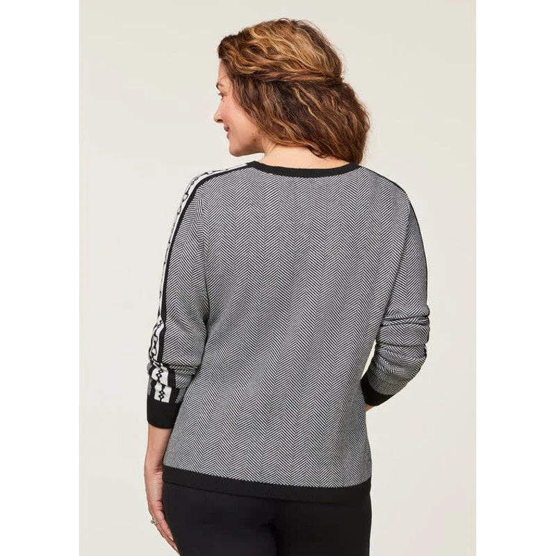 EQL Women's Snaffle Stripe Sweater - Black/White Herringbone 5 EQL Women's Snaffle Stripe Sweater - Black/White Herringbone - Image 3