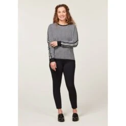 EQL Women's Snaffle Stripe Sweater - Black/White Herringbone 12 EQL Women's Snaffle Stripe Sweater - Black/White Herringbone -Equestrian Supplies Shop 711474 800 800