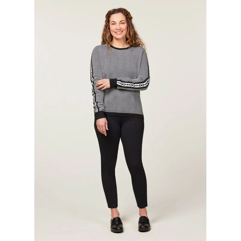 EQL Women's Snaffle Stripe Sweater - Black/White Herringbone 7 EQL Women's Snaffle Stripe Sweater - Black/White Herringbone - Image 5