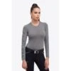 Cavalliera Women's ECO Long Sleeve Riding Top - Grey Melange -Equestrian Supplies Shop 712606 800 800