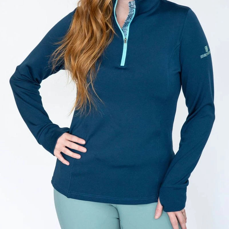 Romfh Women's Aachen Mock Zip Long Sleeve Shirt - Blue Spruce 3 Romfh Women's Aachen Mock Zip Long Sleeve Shirt - Blue Spruce